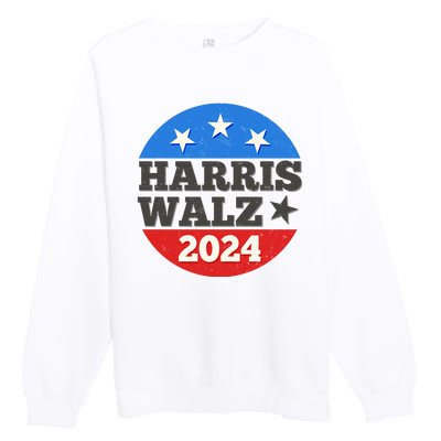 Vintage Vote Kamala Harris Tim Walz 2024 Election Emblem Premium Crewneck Sweatshirt