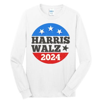 Vintage Vote Kamala Harris Tim Walz 2024 Election Emblem Tall Long Sleeve T-Shirt