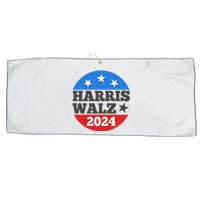 Vintage Vote Kamala Harris Tim Walz 2024 Election Emblem Large Microfiber Waffle Golf Towel