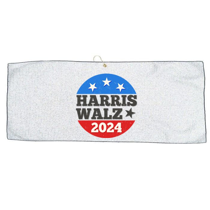 Vintage Vote Kamala Harris Tim Walz 2024 Election Emblem Large Microfiber Waffle Golf Towel