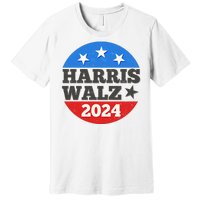 Vintage Vote Kamala Harris Tim Walz 2024 Election Emblem Premium T-Shirt