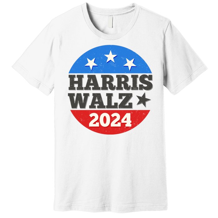 Vintage Vote Kamala Harris Tim Walz 2024 Election Emblem Premium T-Shirt