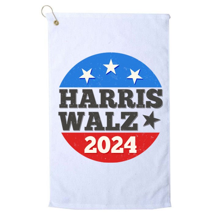 Vintage Vote Kamala Harris Tim Walz 2024 Election Emblem Platinum Collection Golf Towel