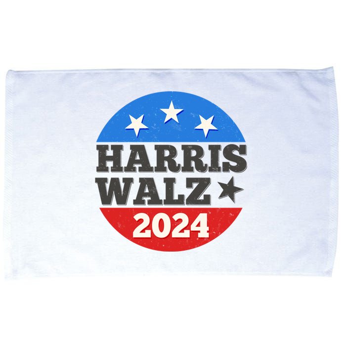 Vintage Vote Kamala Harris Tim Walz 2024 Election Emblem Microfiber Hand Towel