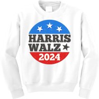 Vintage Vote Kamala Harris Tim Walz 2024 Election Emblem Kids Sweatshirt