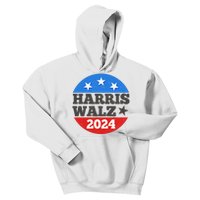 Vintage Vote Kamala Harris Tim Walz 2024 Election Emblem Kids Hoodie