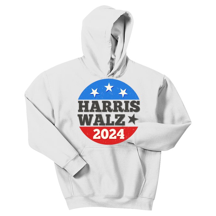 Vintage Vote Kamala Harris Tim Walz 2024 Election Emblem Kids Hoodie