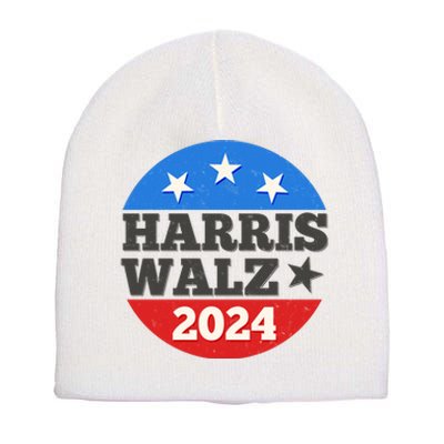 Vintage Vote Kamala Harris Tim Walz 2024 Election Emblem Short Acrylic Beanie