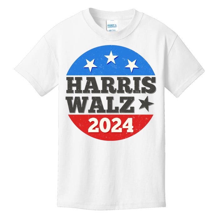 Vintage Vote Kamala Harris Tim Walz 2024 Election Emblem Kids T-Shirt