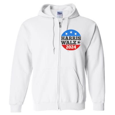 Vintage Vote Kamala Harris Tim Walz 2024 Election Emblem Full Zip Hoodie