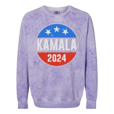 Vintage Vote Kamala 2024 Election Emblem Colorblast Crewneck Sweatshirt