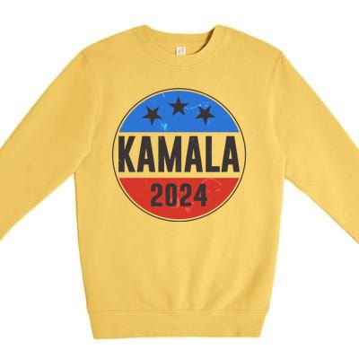 Vintage Vote Kamala 2024 Election Emblem Premium Crewneck Sweatshirt