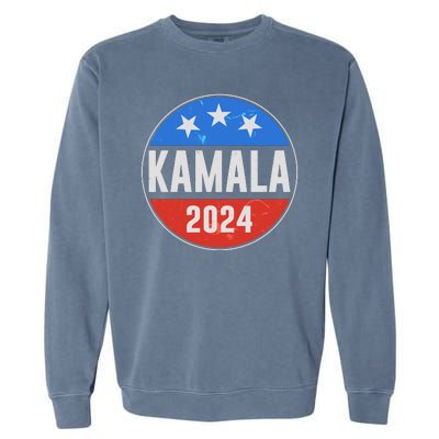 Vintage Vote Kamala 2024 Election Emblem Garment-Dyed Sweatshirt