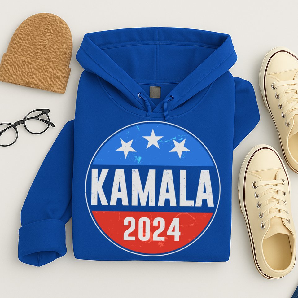 Vintage Vote Kamala 2024 Election Emblem Hoodie