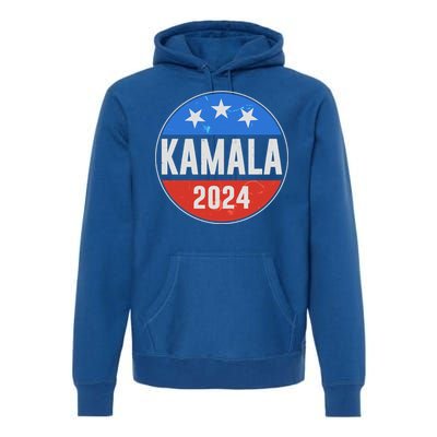 Vintage Vote Kamala 2024 Election Emblem Premium Hoodie