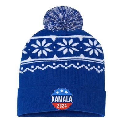 Vintage Vote Kamala 2024 Election Emblem USA-Made Snowflake Beanie