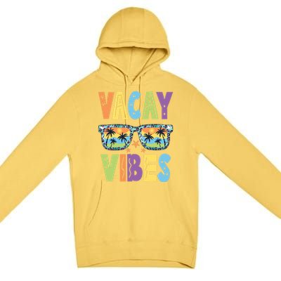 Vacay Vibes Leopard Sunglasses Summer Vacation Retro Gift Premium Pullover Hoodie