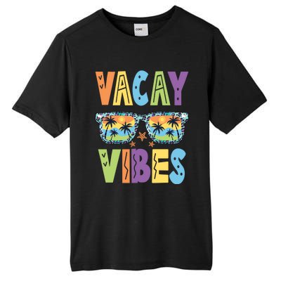 Vacay Vibes Leopard Sunglasses Summer Vacation Retro Gift Tall Fusion ChromaSoft Performance T-Shirt