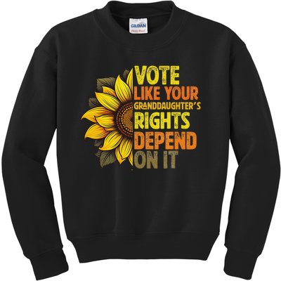 Vintage Vote Like Your Granddaughters Rights Depend On It Kids Sweatshirt