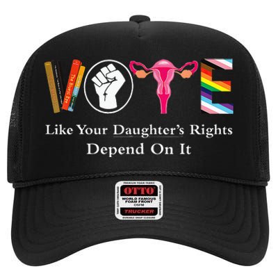 Vintage Vote Like Your Granddaughters Rights Depend On It High Crown Mesh Back Trucker Hat