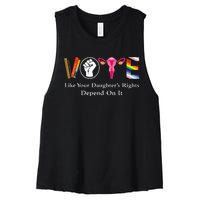 Vintage Vote Like Your Granddaughters Rights Depend On It Women's Racerback Cropped Tank