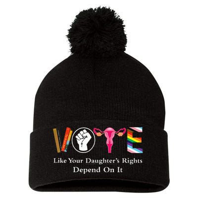 Vintage Vote Like Your Granddaughters Rights Depend On It Pom Pom 12in Knit Beanie