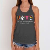 Vintage Vote Like Your Granddaughters Rights Depend On It Women's Knotted Racerback Tank