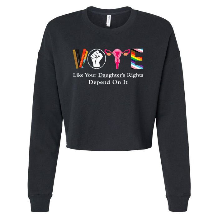 Vintage Vote Like Your Granddaughters Rights Depend On It Cropped Pullover Crew