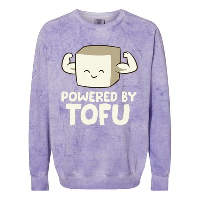 Vegan Vegetarian Love Tofu Powered By Tofu Colorblast Crewneck Sweatshirt