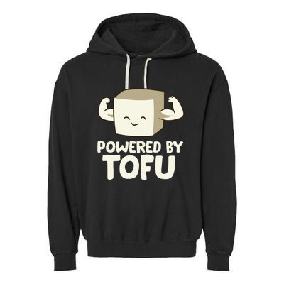 Vegan Vegetarian Love Tofu Powered By Tofu Garment-Dyed Fleece Hoodie