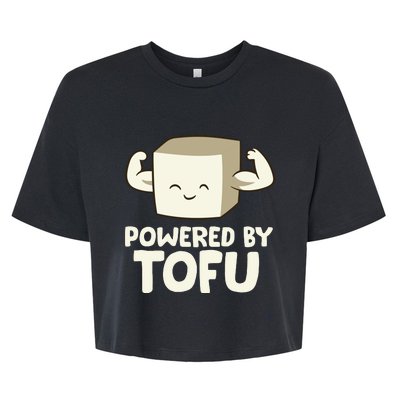 Vegan Vegetarian Love Tofu Powered By Tofu Bella+Canvas Jersey Crop Tee