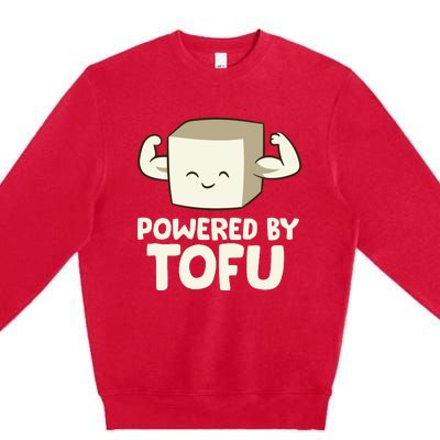 Vegan Vegetarian Love Tofu Powered By Tofu Premium Crewneck Sweatshirt