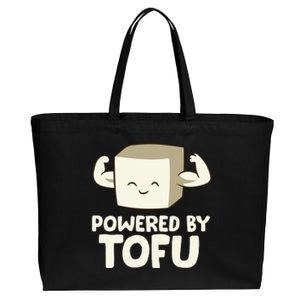 Vegan Vegetarian Love Tofu Powered By Tofu Cotton Canvas Jumbo Tote