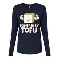 Vegan Vegetarian Love Tofu Powered By Tofu Womens Cotton Relaxed Long Sleeve T-Shirt