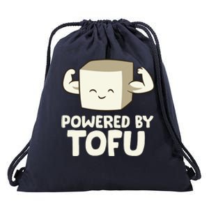 Vegan Vegetarian Love Tofu Powered By Tofu Drawstring Bag