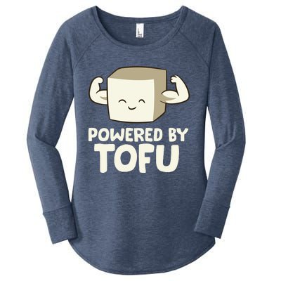 Vegan Vegetarian Love Tofu Powered By Tofu Women's Perfect Tri Tunic Long Sleeve Shirt