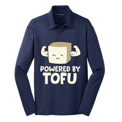 Vegan Vegetarian Love Tofu Powered By Tofu Silk Touch Performance Long Sleeve Polo