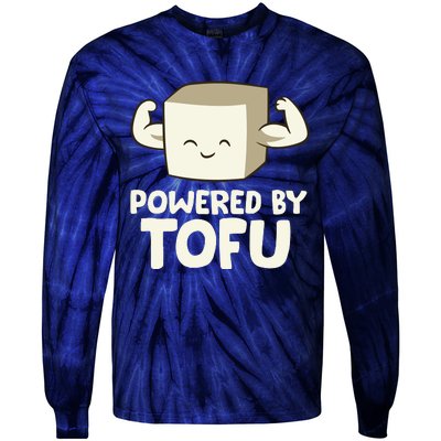 Vegan Vegetarian Love Tofu Powered By Tofu Tie-Dye Long Sleeve Shirt