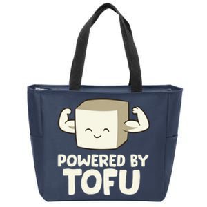 Vegan Vegetarian Love Tofu Powered By Tofu Zip Tote Bag