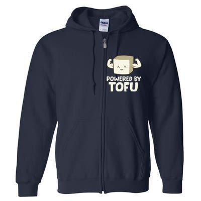 Vegan Vegetarian Love Tofu Powered By Tofu Full Zip Hoodie