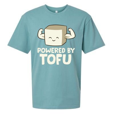 Vegan Vegetarian Love Tofu Powered By Tofu Sueded Cloud Jersey T-Shirt