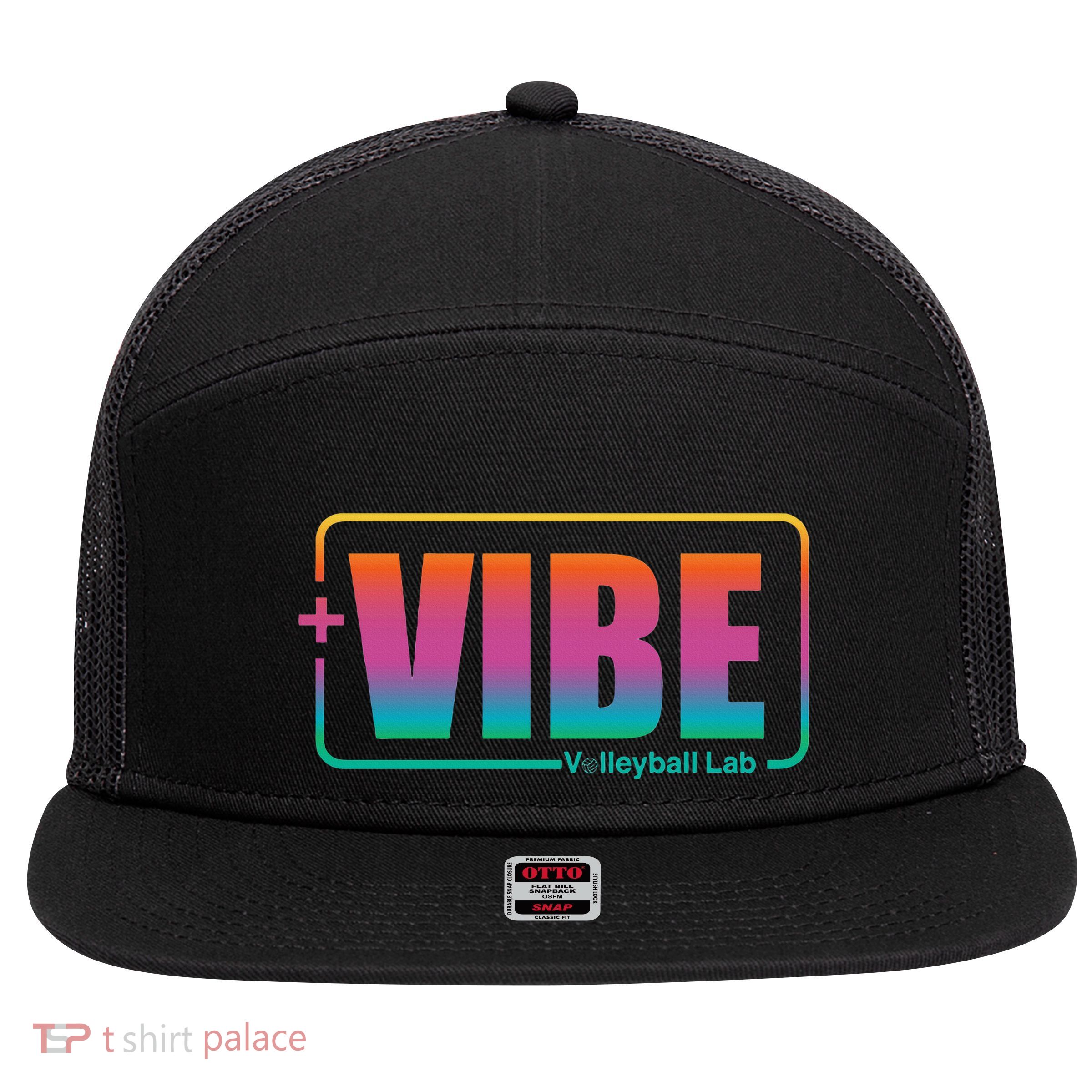 Vibe Volleyball Lab Multi Color 7 Panel Mesh Trucker Snapback Hat