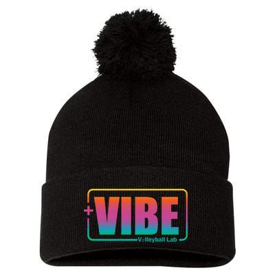 Vibe Volleyball Lab Multi Color Pom Pom 12in Knit Beanie