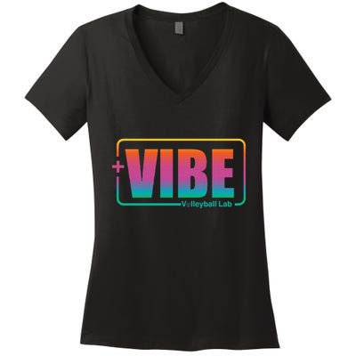 Vibe Volleyball Lab Multi Color Women's V-Neck T-Shirt