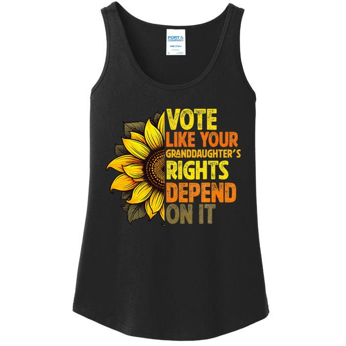 Vintage Vote Like Your Granddaughters Rights Depend On It Ladies Essential Tank