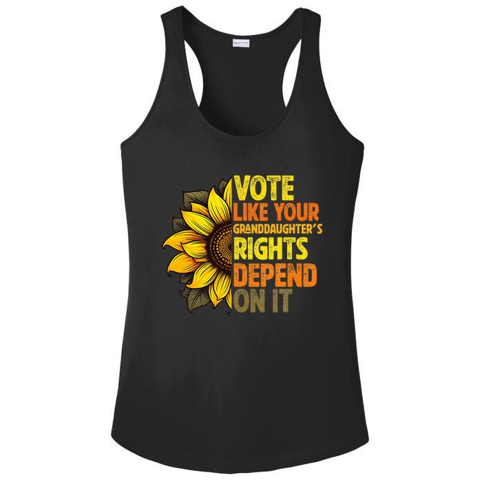 Vintage Vote Like Your Granddaughters Rights Depend On It Ladies PosiCharge Competitor Racerback Tank