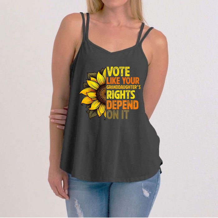 Vintage Vote Like Your Granddaughters Rights Depend On It Women's Strappy Tank