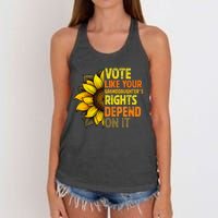 Vintage Vote Like Your Granddaughters Rights Depend On It Women's Knotted Racerback Tank