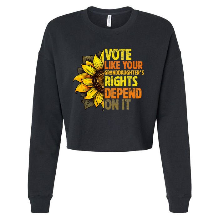 Vintage Vote Like Your Granddaughters Rights Depend On It Cropped Pullover Crew