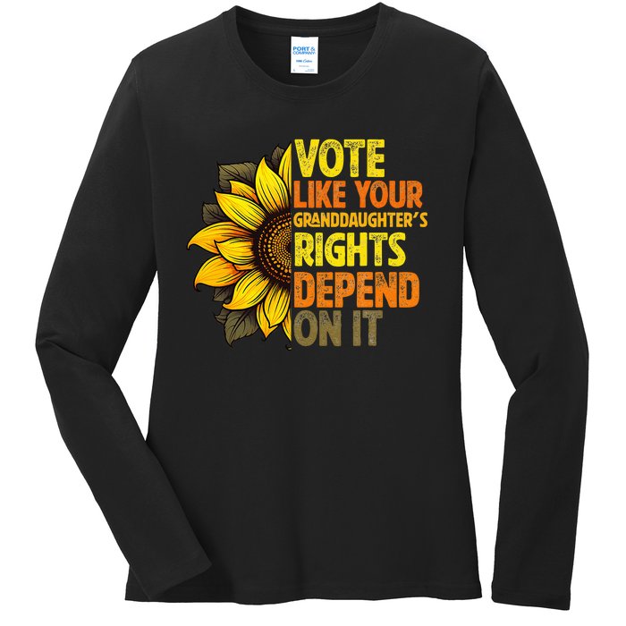 Vintage Vote Like Your Granddaughters Rights Depend On It Ladies Long Sleeve Shirt